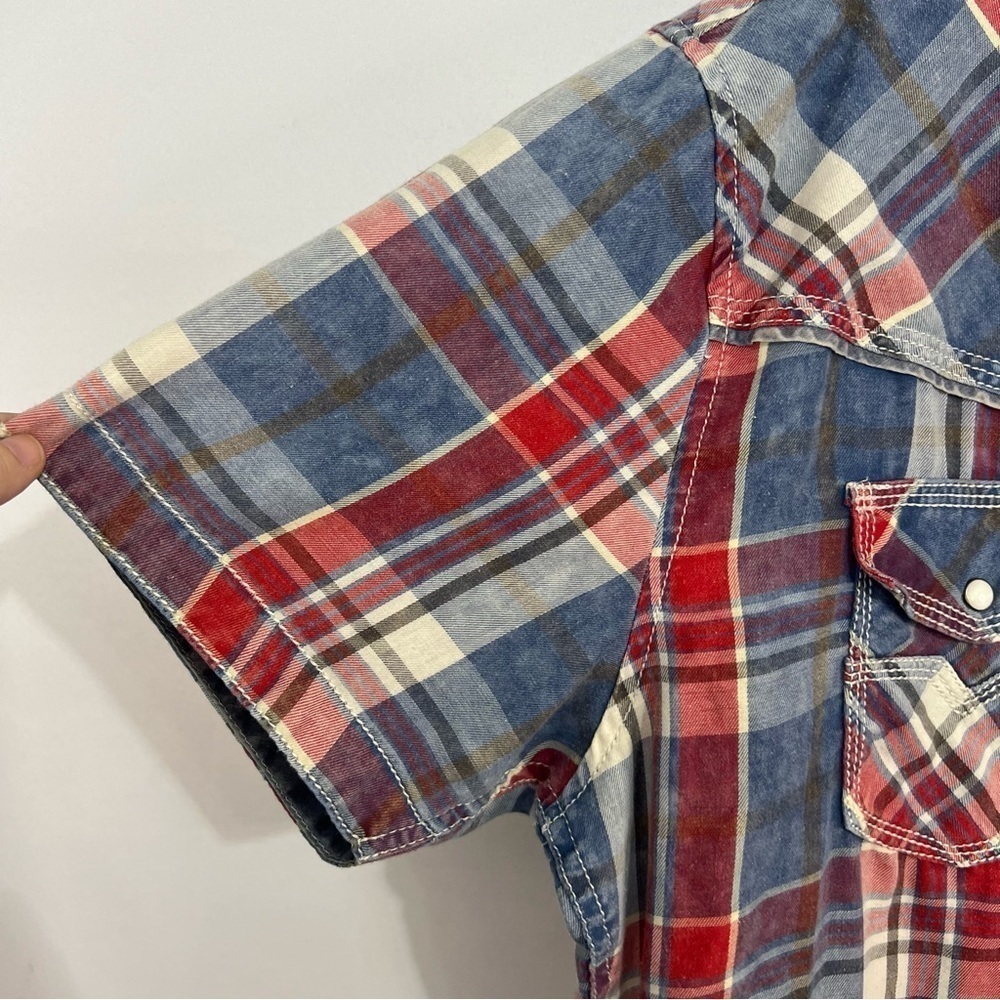 BKE vintage 1967 tailored fit, XXL, plaid pearl snap shirt - Picture 9 of 12